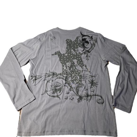 Asasa Ladies Long Sleeve Embroidered and Embellished T shirt‎ sz XL EUC like new - Picture 2 of 10